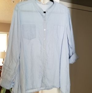 EILEEN FISHER Irish linen long-sleeved shirt